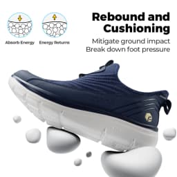 Fitville Men's Slip-On Walking Shoes Wide Width Cushion Rebound Stable Support Lightweight Breathable Running Shoes for Fat Feet