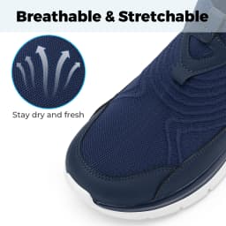 Fitville Men's Slip-On Walking Shoes Wide Width Cushion Rebound Stable Support Lightweight Breathable Running Shoes for Fat Feet