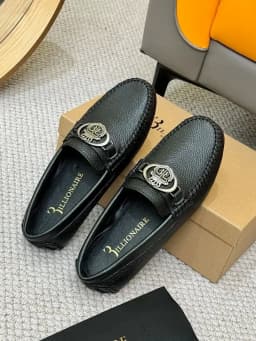 BILLIONAIRE Men Shoes Lychee Patterned Calf Leather High-Quality outdoors European big size 38-46 Metal Old Money Newly rich
