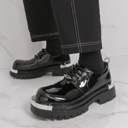 New Personalized Thick-Soled Men's Large-Head Work Shoes Casual Korean-Style Height-Increasing British Punk Leather Shoe Trend
