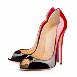 Leopard Print Fish Mouth Patent Leather High Heels for Women Slim Heels with Pointed Toes Shallow Mouth Party Shoes Big Size12cm
