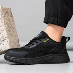 Summer Breathable Men Labor Shoes Lightweight Work Safety Boots Sneakers Anti Nail Indestructible Steel Toe Male Footwear
