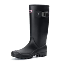 2025 Fashion Women's rain shoes New anti slip high boots Solid color waterproof footwear Round head ladies rubber shoes Mujer