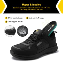 FitVille Men's Extra Wide Work Shoes Casual Shoes Anti-Slip Sturdy Toe Breathable For Male Swollen Feet Arch Support Pain Relief