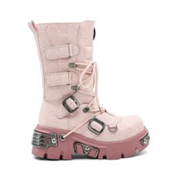 New Punk Women's Platform Ankle Boots Female's Rock Round Toe Lace Up Woman Fashion Retro Chunky Shoes Metal Decor Short Boots