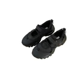 Sporty Chunky Platform Mary Jane Shoes for Women, Two-Tone Adjustable Velcro Strap Cross Lace Up Casual Walking Sneakers