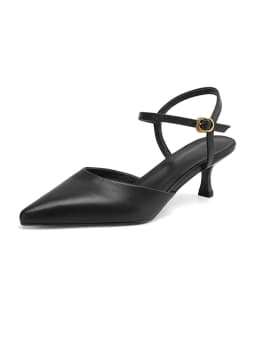 2025 NEW Women Trend Summer Ankle Strap Sandals Sexy High Thin Heels Brown Suede Black Leather Closed Pointed Toe Party Shoes
