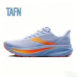 ：Shock-Absorbing Running Shoes with Ultra-Ventilated Mesh and High-Elastic Curved Sole, Suitable for Marathon Training and Long-Distance Jogging.
