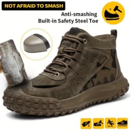 Camouflage Indestructible Shoes Puncture-Proof Safety Shoes Men Anti Scald Welding Boots Steel Toe Shoes Non-slip Work Boots