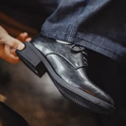 MADEN Wizard Core Toe Derby Shoes Men Dark Matte Black Thick Sole Wizard Core Clean Fit Leather Wedding Office Casual Mens Shoes
