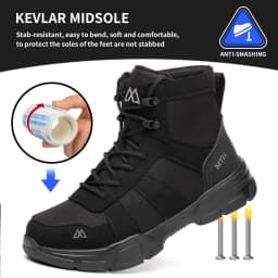 Comfortable Men's Safety Shoes Durable Men's Work Shoes Anti Smash Puncture Proof Factory Grade Outdoor Construction Footwear