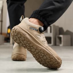 Breathable Men's Safety Shoes Work Sneakers Male Steel Toe Shoes Anti-Smash Anti Puncture Security Indestructible Shoes Non-slip