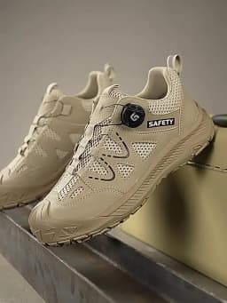 Breathable Men's Safety Shoes Work Sneakers Male Steel Toe Shoes Anti-Smash Anti Puncture Security Indestructible Shoes Non-slip