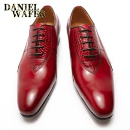 Men's Crocodile Embossed Leather Oxfords Business Formal Shoes for Professional Meetings Dinner Weddings