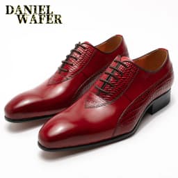 Men's Crocodile Embossed Leather Oxfords Business Formal Shoes for Professional Meetings Dinner Weddings