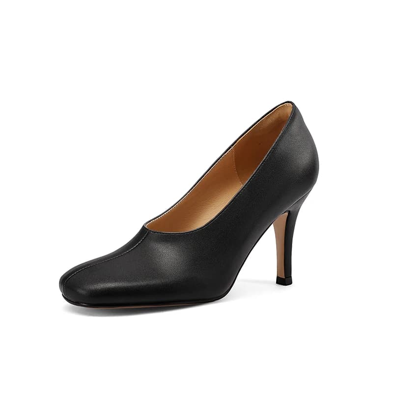 SmallHut 2026 New Trend Women Spring Autumn Split Leather Pumps Sexy Ladies Black Yellow Red Party Shoes 9cm Heels Plus Size 43