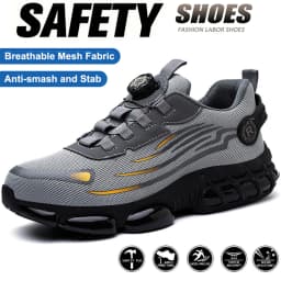 Industrial Men's Safety Boots Breathable Men's Work Shoes Puncture Proof Anti Impact Durable Comfort Construction Sneakers