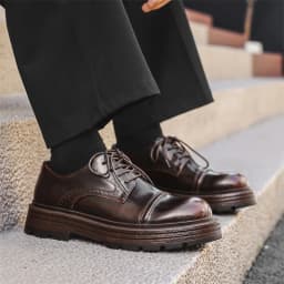 Height Increasing Vintage British Men Casual Leather Shoes Dress Tooling Boots Outdoor Business Loafers Spring Summer Shoes