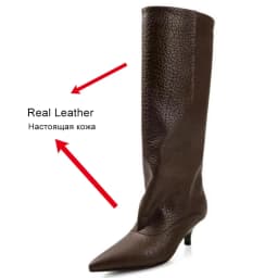 JOZHAMTA Size 34-43 2027 New Women Real Leather Knee Boots Low Heels Winter Shoes For Sexy Woman Lady Autumn Dress Long Boots
