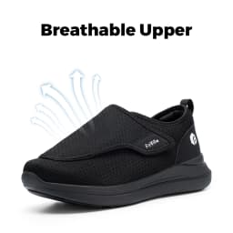 FitVille Extra Wide Men's Diabetic Shoes for Elder Orthopedics Feet Swollen Adjustable Walking Shoe Elderly Foot Pain Relief