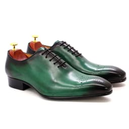 Italian Mens Genuine Leather Dress Shoes Blue Purple Oxfords Wedding Party Formal Shoes Whole Cut Elegant Men's Footwear