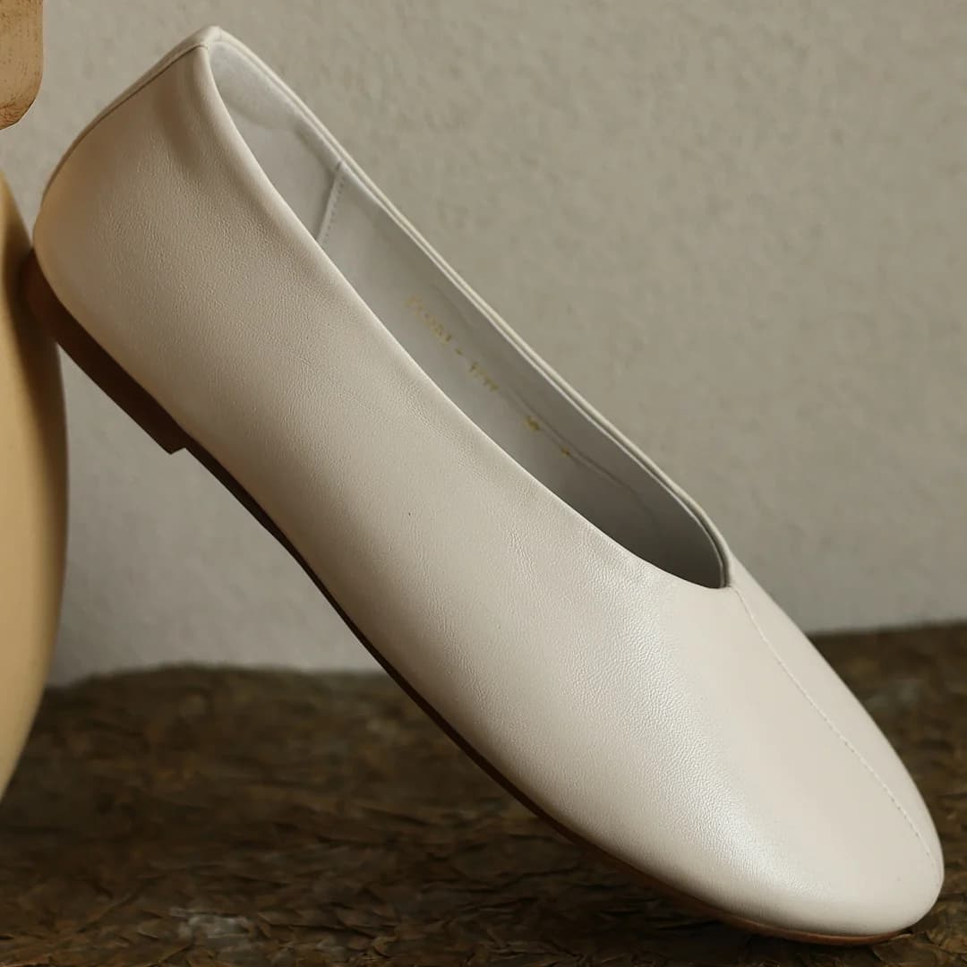 danxuefei plus size 34-42 women's sheepskin round toe slip-on ballet flats high quality soft comfort casual female ballerians