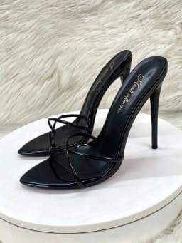 Summer 12cm pointed cross strap super high heels sandals black summer new women's shoes sexy