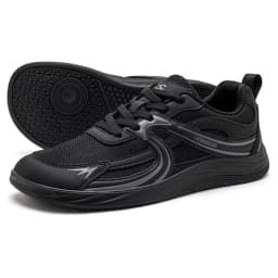 HOBIBEAR Wide Toe Box Shoes Unisex Minimalist Artificial Leather Mesh Sneakers Casual Lace Up Walking Shoe for Men Women