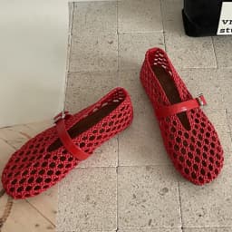 Eilyken Spring Fashion Hand Weaving Hollow Out Buckle Strap Flats Heels Women Sandals Designer Comfortable Ballet Banquet Shoes