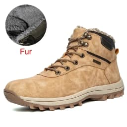 DEKABR Winter Warm Men Boots Genuine Leather Fur Plus Men Snow Boots Handmade Waterproof Working Ankle Boots High Top Men Shoes