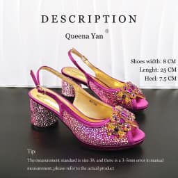 New INS Style Fashion Itlian Design High Heels Shoes  and Bag Set Rhinestone-Embellished Designer Shoes Heel Perfect for Party