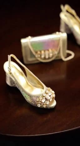 New INS Style Fashion Itlian Design High Heels Shoes  and Bag Set Rhinestone-Embellished Designer Shoes Heel Perfect for Party