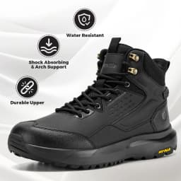 FitVille Men's Boots Water Resistant Extra Wide Toe High-top Hiking Shoes for Men Non-Slip Outdoor Tactical Combat Military Boot