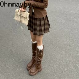 Autumn Winter Platform Thick Bottom Women Long Boots Fashion Slip On Shoes Vintage Ladies Knight Botas