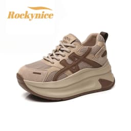 New Arrival 2026 Spring Chunky Sneakers Women's Thick Bottom Casual Mesh Shoes 8CM High Platform Breathable Sports Dad Shoes