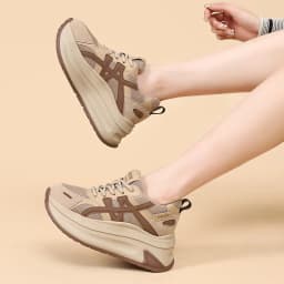 New Arrival 2026 Spring Chunky Sneakers Women's Thick Bottom Casual Mesh Shoes 8CM High Platform Breathable Sports Dad Shoes