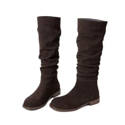 ASUMER Size 34-42 Cow Suede Leather Women Boots Pleated Low Heels Winter Boots Handmade Ladies Casual Western Boots Lady Shoes