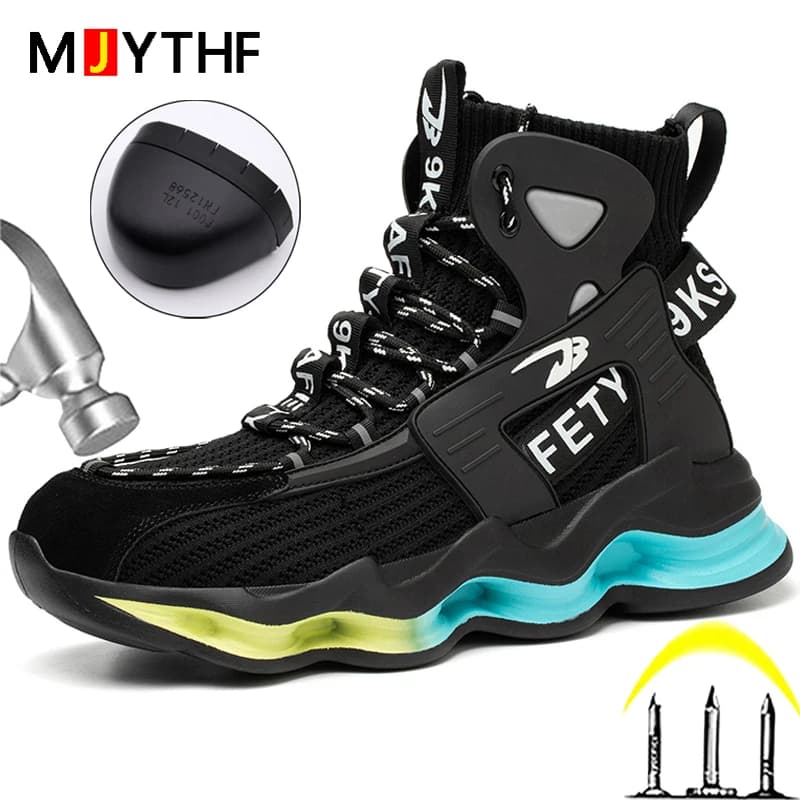 Fashion Work Boots Men Designer New Safety Shoes Men European Standard Steel Toe Shoes Anti-smash Anti-stab Indestructible Shoes