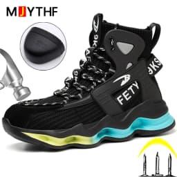Fashion Work Boots Men Designer New Safety Shoes Men European Standard Steel Toe Shoes Anti-smash Anti-stab Indestructible Shoes