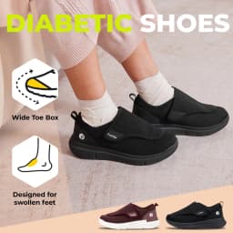 FitVille Women'S Extra Wide Diabetic Orthopedic Adjustable Walking Shoes, Elderly Footwear For Wide Feet, Swollen Feet & Foot Pain Relief