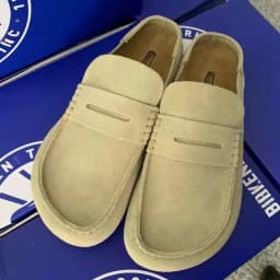 Men Women Penny Loafer Mules Suede Clogs, Closed Toe Slip On Backless Loafers, Comfort Cork Insole Non Slip Flat Slides, Casual Fashion Shoes For Shopping Travel Daily Outdoor Street Wear