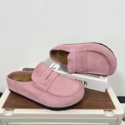 Men Women Penny Loafer Mules Suede Clogs, Closed Toe Slip On Backless Loafers, Comfort Cork Insole Non Slip Flat Slides, Casual Fashion Shoes For Shopping Travel Daily Outdoor Street Wear