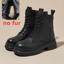 AIYUQI 2026 New Boots Female Large Size Non-slip Women's Snow Boots Genuine Leather Warm Women Ankle Boots and Short Boot