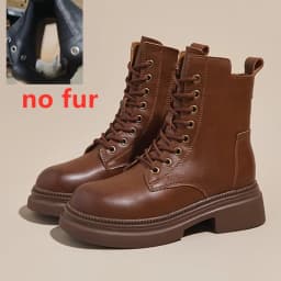 AIYUQI 2026 New Boots Female Large Size Non-slip Women's Snow Boots Genuine Leather Warm Women Ankle Boots and Short Boot