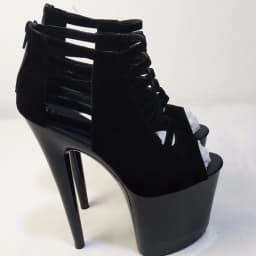 The 17-20cm stage of the super black high heels shows the sandals of the nightclub fashion women's shoes.