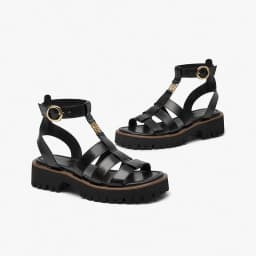 BeauToday Gladiator Sandals Women Genuine Leather Round Toe Ankle Metal Buckle Platform Summer Ladies Shoes Handmade 38215