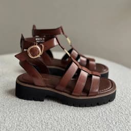 BeauToday Gladiator Sandals Women Genuine Leather Round Toe Ankle Metal Buckle Platform Summer Ladies Shoes Handmade 38215