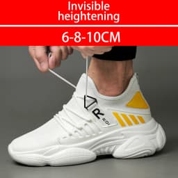 Men's 8cm Mesh Concealed Height Increasing Shoes Casual Soft Tread Sports Shoes Comfortable Anti Slip Leisure Shoes