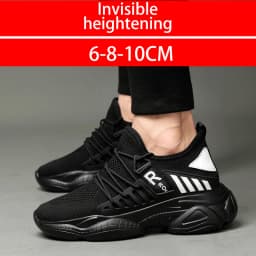Men's 8cm Mesh Concealed Height Increasing Shoes Casual Soft Tread Sports Shoes Comfortable Anti Slip Leisure Shoes