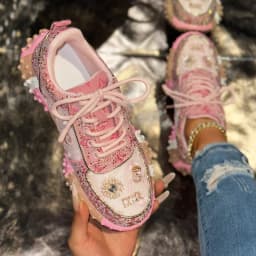 Luxury Designer Women's Sneakers Fashion Luxury Rhinestone Ladies Shoes 2026 New Outdoor Platform Female Sports Shoes Vulcanize